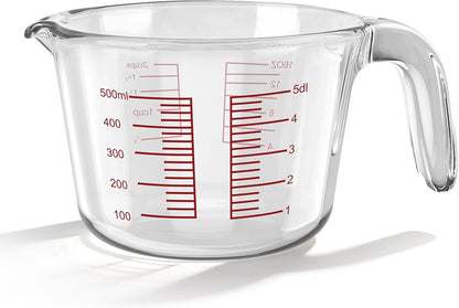 2-Cup Glass Measuring Cup For Baking and Cooking, Dishwasher, Freezer, Microwave, and Oven Safe Liquid Measuring Cups, Essential Kitchen Measure Cups