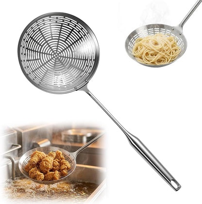 Stainless Steel Spider Strainer Scoop for Deep Wok fat Straining Spoon,Spider Strainer Set with Handle for Kitchen Frying Food, Pasta, Spaghetti, Noodle (6.89 Inch)