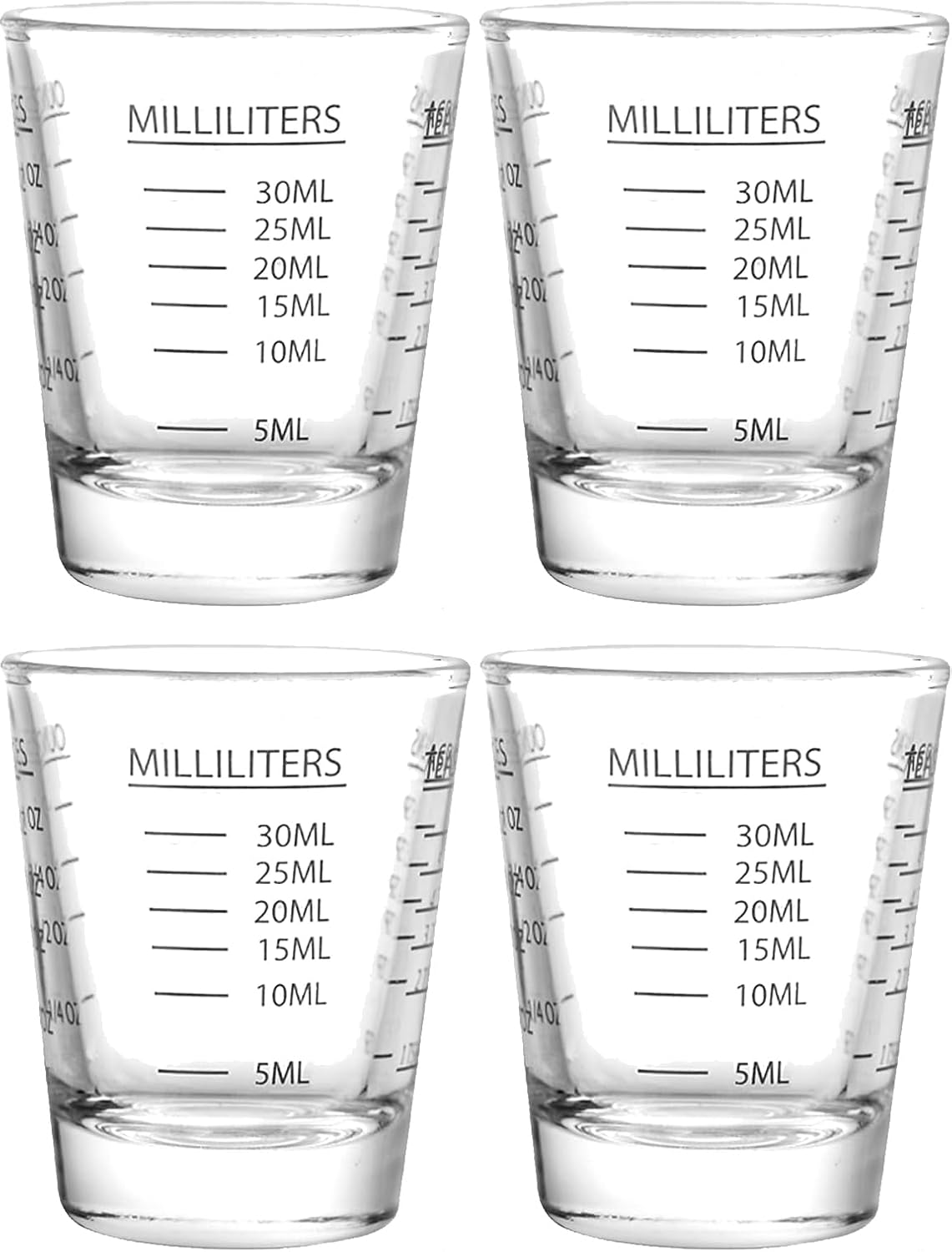Shot Glass Measuring Cup | Non Fading | Bar Bartender Accessories, Jigger for Bartending | Tablespoon Measuring Spoon (2, White)