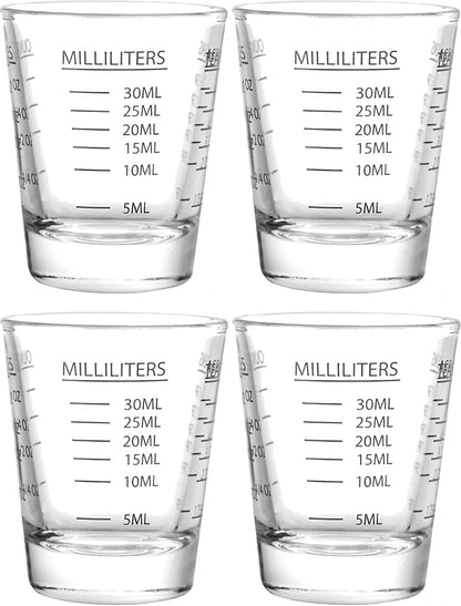 Shot Glass Measuring Cup | Non Fading | Bar Bartender Accessories, Jigger for Bartending | Tablespoon Measuring Spoon (2, White)