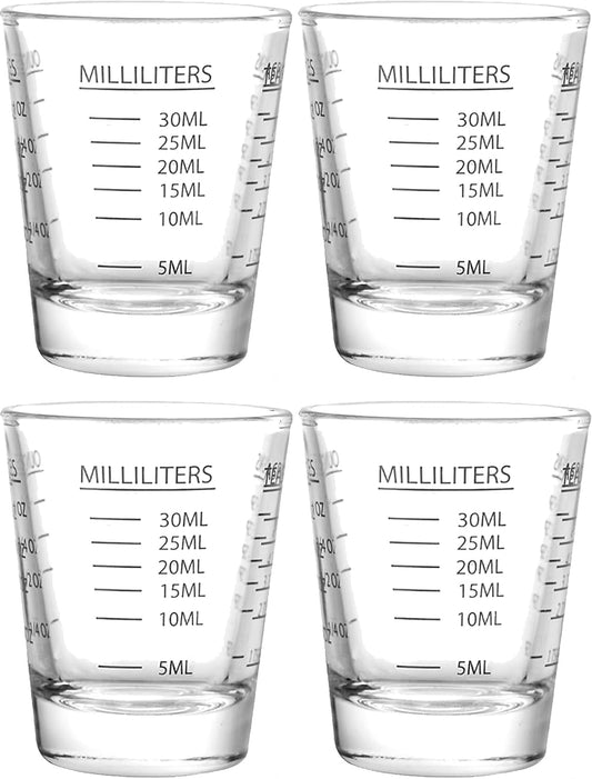 Shot Glass Measuring Cup | Non Fading | Bar Bartender Accessories, Jigger for Bartending | Tablespoon Measuring Spoon (2, White)