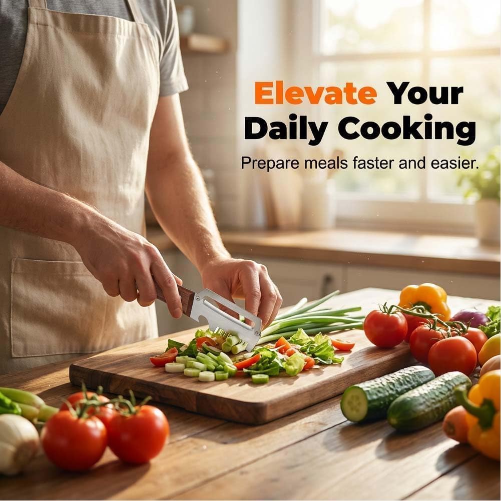 Multifunctional Vegetable Peeler for Kitchen, 2026 New 2 in 1 Stainless Steel Peeler with Wooden Handle and Bottle Opener, Wooden Handle Peeler Ultra-Sharp Kitchen Tool for Fruits and Vegetables(2Pcs)