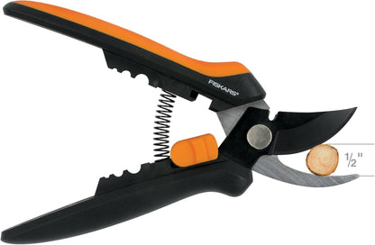 Fiskars 6" Pruning Scissors for Flowers, Buds, Weeds and Small Plants, Garden Snips with Resin Resistant Nonstick Stainless Steel Blades, Gardening Trimmers with Comfortable Handle