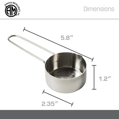 American METALCRAFT, Inc. 1/3 Stainless Steel Measuring Cup, Silver