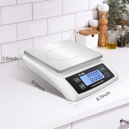 Digital Kitchen Scale 30kg/66lb Large Food Scale for Baking Cooking Stainless Bread Scale with LCD Display Counting Scales for Commercial (Color : Stainless Black)