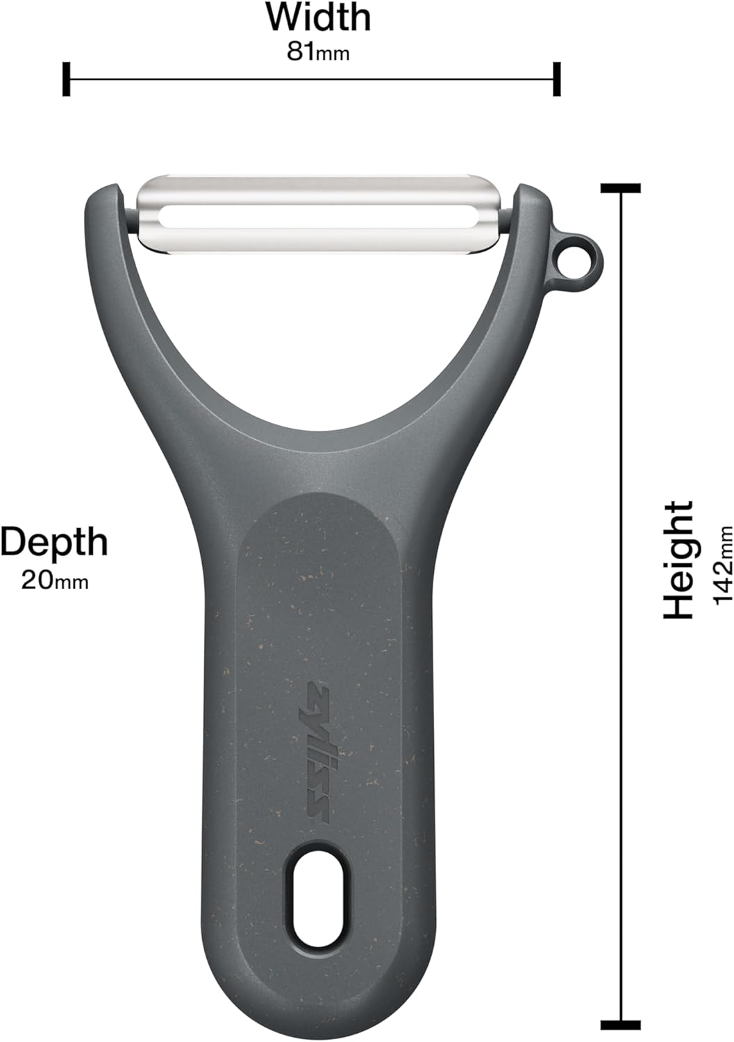 Zyliss Swivel Peeler – Ultra-Sharp Stainless Steel Blade for Potatoes, Carrots & Soft Fruits – Ergonomic Wheatstraw Grip – Built-in Eye Cutter & Safety Cover – Dishwasher Safe – Vegetable Peeler