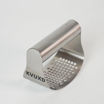 Garlic Press, Stainless Steel, KVUXD Rocker Style with Perforated Pressing Plate