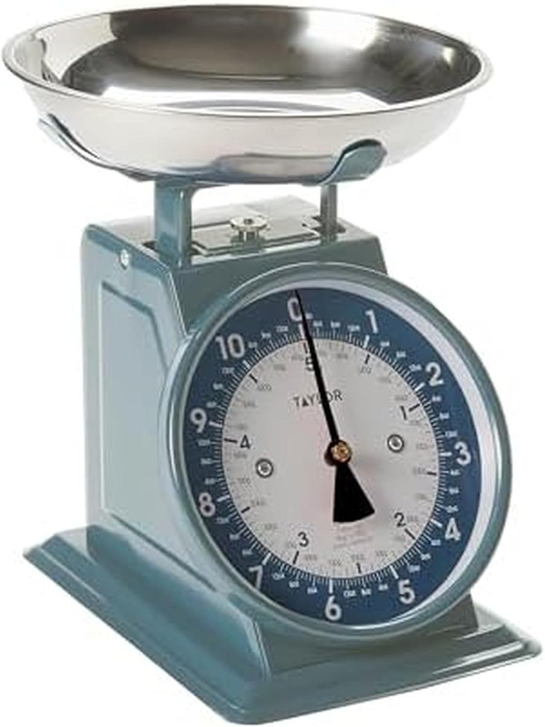 Taylor Mechanical Kitchen Food Scale with Bowl, Weighs Up to 11lbs, Measures in Grams and Ounces, Analog Cooking Scale for Baking, Black and Silver