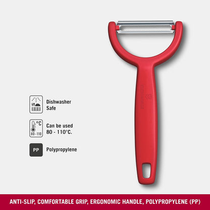 Victorinox Ypso Peeler for Vegetables, Fruits, Serrated Edge, Extra Sharp, Swiss Made, Black