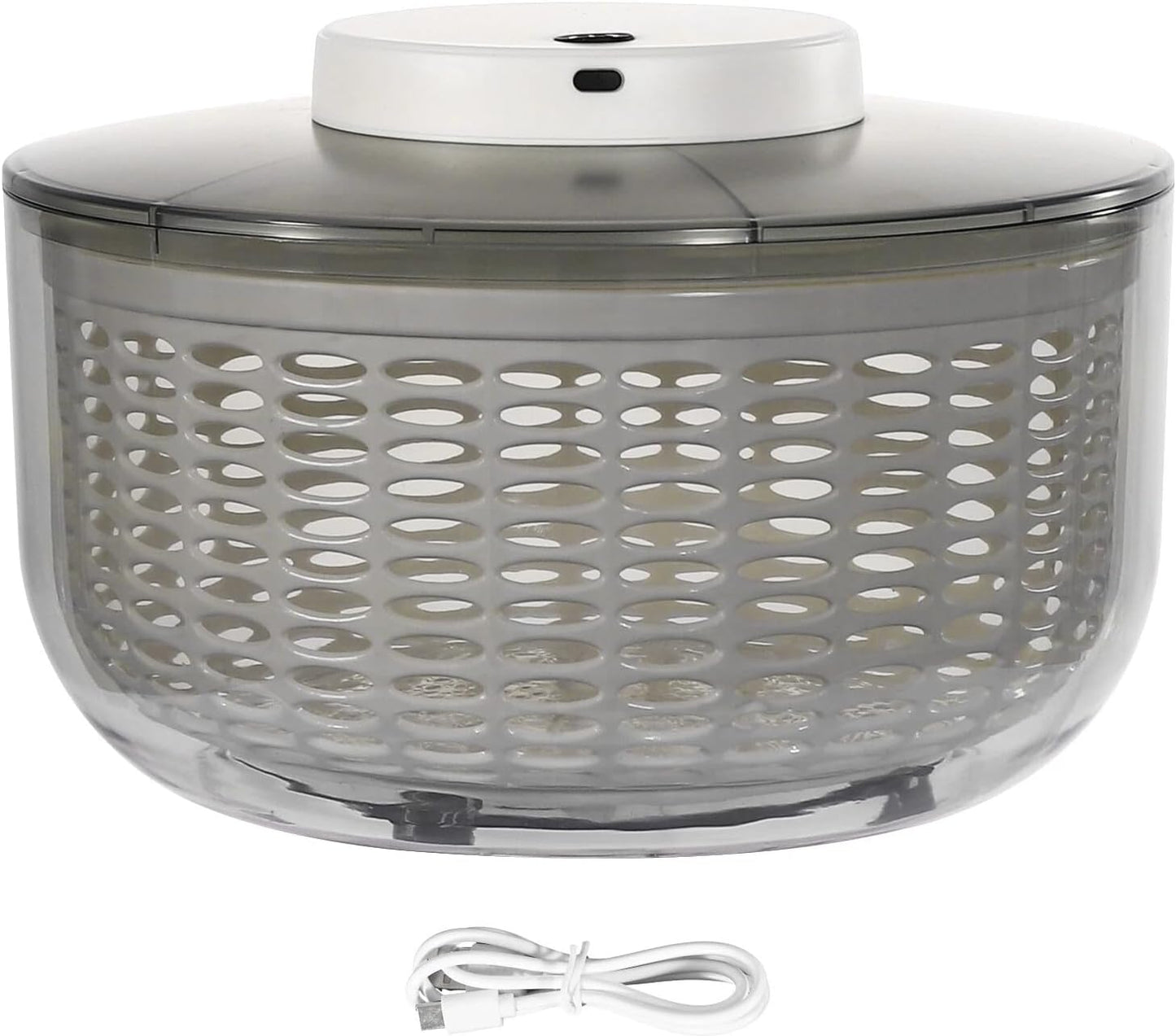 6.34 Qt Electric Salad Spinner, Vegetable Dryer with USB Charging & 10-Second Quick Spin for Lettuce, Greens, Kitchen, Salad Maker