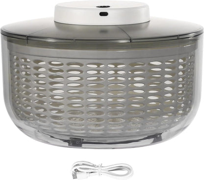 6.34 Qt Electric Salad Spinner, Vegetable Dryer with USB Charging & 10-Second Quick Spin for Lettuce, Greens, Kitchen, Salad Maker