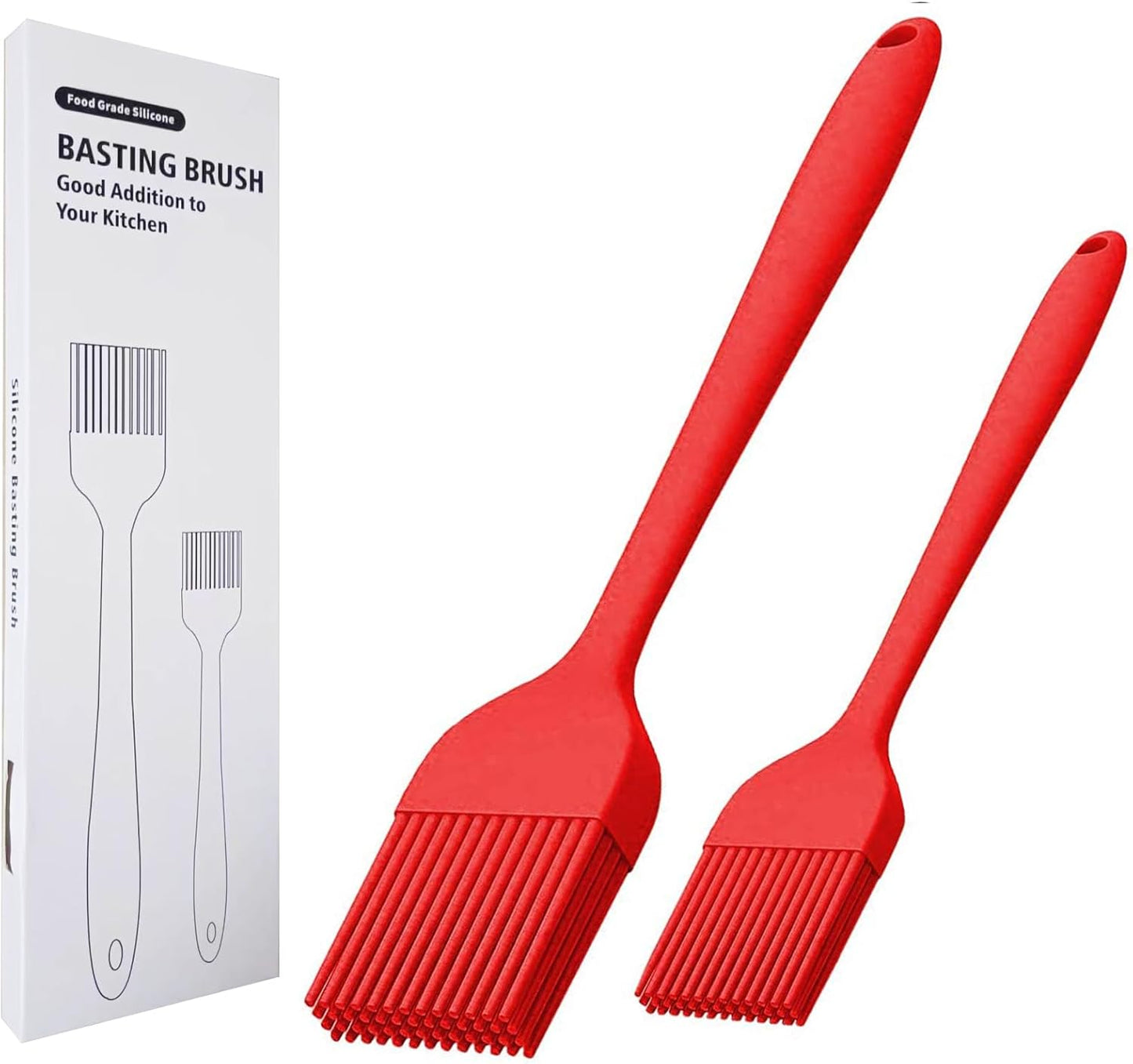 Silicone Basting Brush 2 Pcs Pastry Brush for Oil, BBQ, Grill, Sauce Baking Cooking, Dishwasher Safe (Blue)