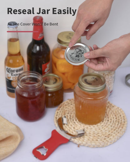 CYDW Mason Jar Opener Tool with Soft Touch Handle, No Lid Dents or Damage, Can Opener Manual Multi-Purpose, Easy Twist Manual Handheld Top Remover, Canning Supplies, Bottle Opener, Made for Lifetime