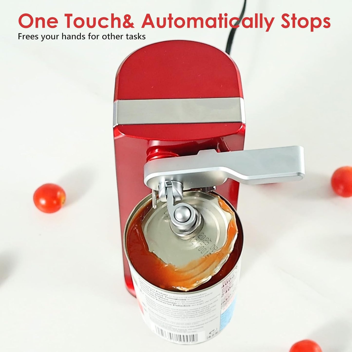 Davivy Electric Can Opener - One-Touch Hands-Free Operation,Removable Stainless Steel Cutter, 3-in-1 Design with Knife Sharpener&Bottle Opener(Blue)