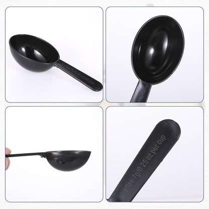 Small Scoops for Canisters, 5 Pack Plastic Scoopers for Containers, Black Coffee Measuring Scoop for Tea, Sugar, Cereal, Milk, Spices(7g)