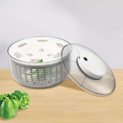 Electric Salad Spinner Lettuce Dryer, 6L Large Capacity Lettuce Spinner Multifunctional Fruit Washer, One-handed Easy Press Vegetable Dryer Salad Mixer for Greens, Herb, Berry, Fruits,Vegetable Washer