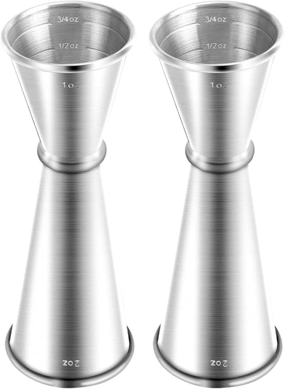 Briout Jigger for Bartending, Double Cocktail Jigger Japanese Premium 304 Stainless Steel Jigger 2 OZ 1 OZ with Measurements Inside