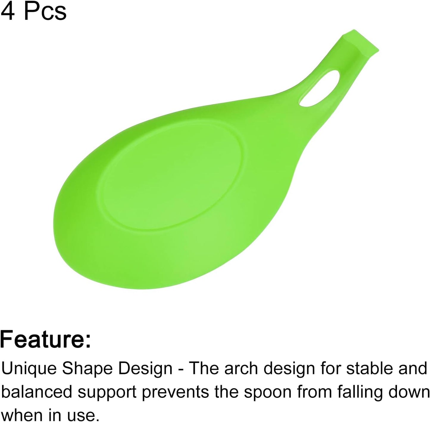 uxcell Silicone Spoon Rest, 7.68" x 3.74" Heat Resistant Kitchen Utensil Holder Spatula Ladle Rest for Counter Stove Top, Black 8Pcs
