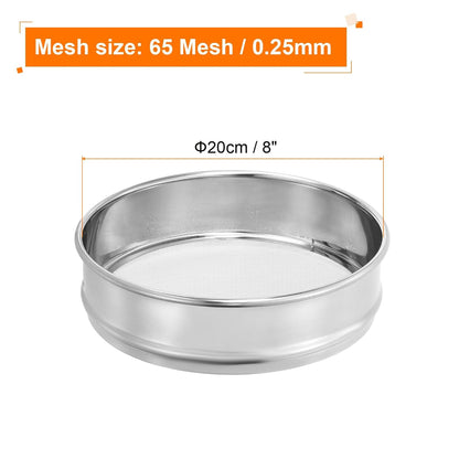 PATIKIL 10 Mesh Lab Sieve, 8" Diameter Test Sieve 304 Stainless Steel Wire Cloth (2mm) for Industrial Laboratory