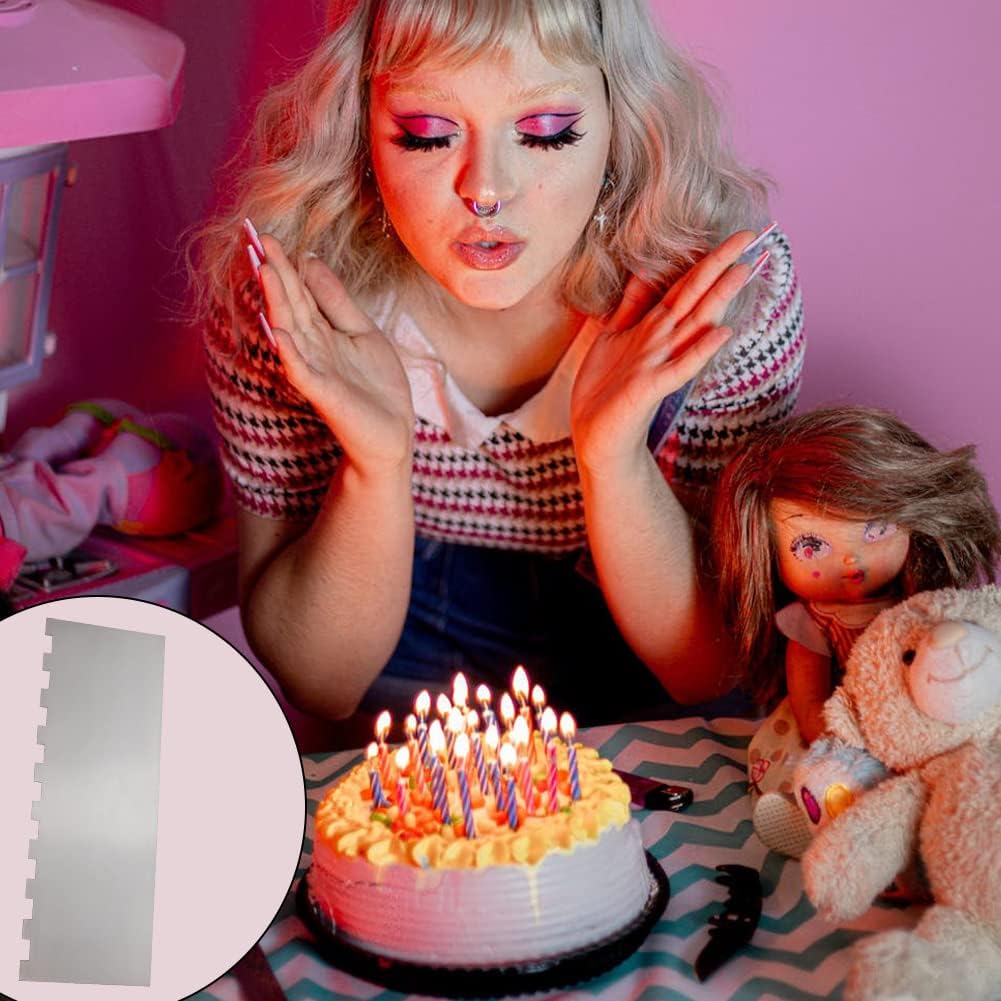 8.6 Inch Stainless Steel Cake Scraper Metal Scraper for Cake Smoother Leveler Scraper Cake Decorating Comb Cake Cutter for Mousse Butter Cream