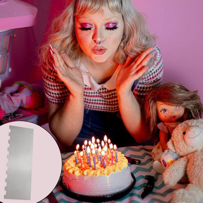 8.6 Inch Stainless Steel Cake Scraper Metal Scraper for Cake Smoother Leveler Scraper Cake Decorating Comb Cake Cutter for Mousse Butter Cream