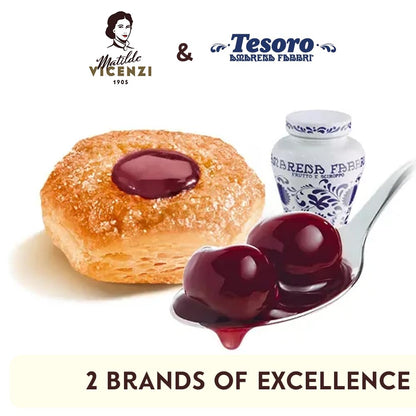 Tesoro Raspberry Filling by Pasticceria Matilde Vicenzi, Raspberry Cream Filled Puff Pastry Patisserie, Kosher Dairy, Made in Italy, 3.17oz (90g), 4-Pack