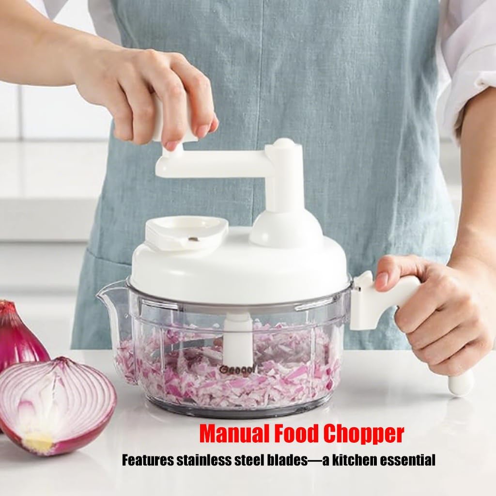 Manual Food Chopper - Vegetable Manual Quick Chopper, Easy-Clean Food Dicer, Suitable for Vegetables, Meat, Fruit, Nuts, Herbs, Onions, Salsa, and More - Multi-Function Manual Food Processor
