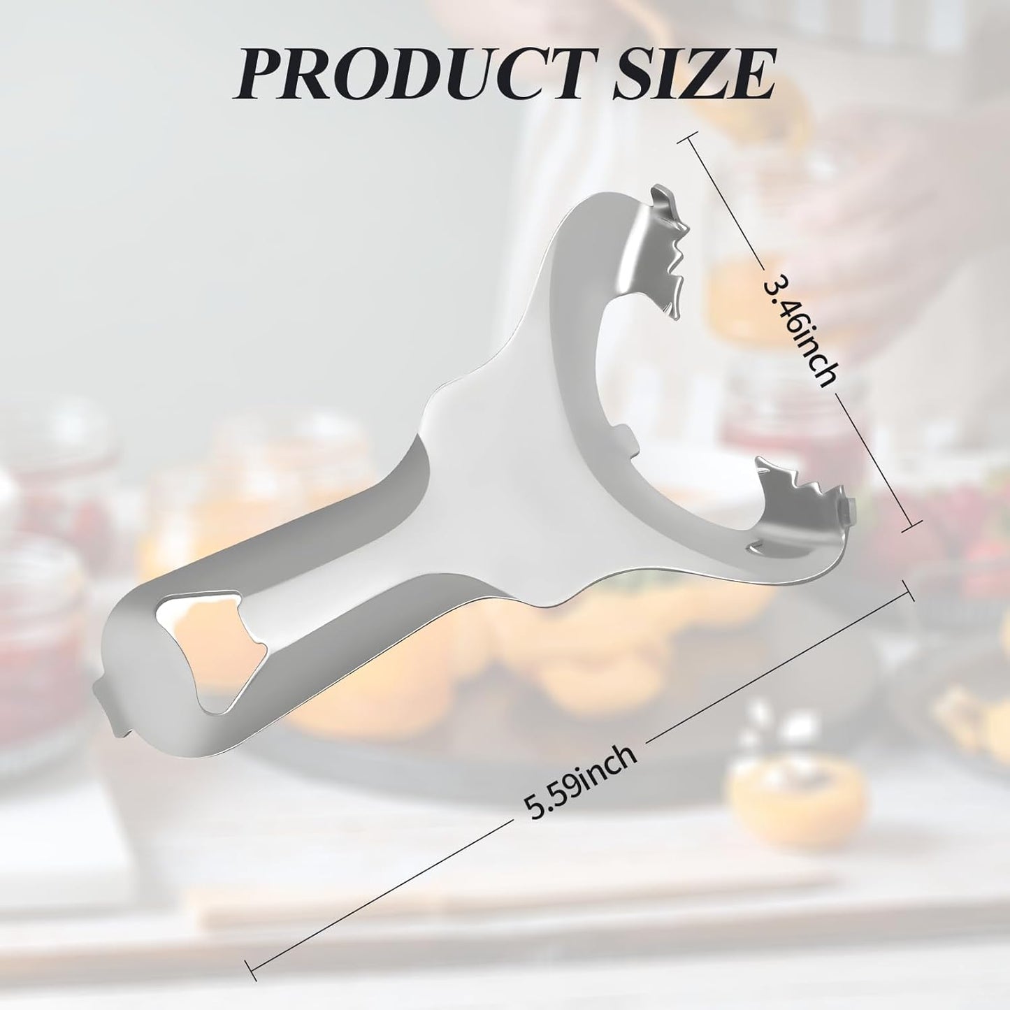 2 PCS Mason Jar Opener, Multi-Functional Stainless Steel Lid Remover Without Lid Dents or Damage, Canning Jar Opener Tool for Mason Jars, Bottles & Cans, Ergonomic Design for Easy Use by All Ages