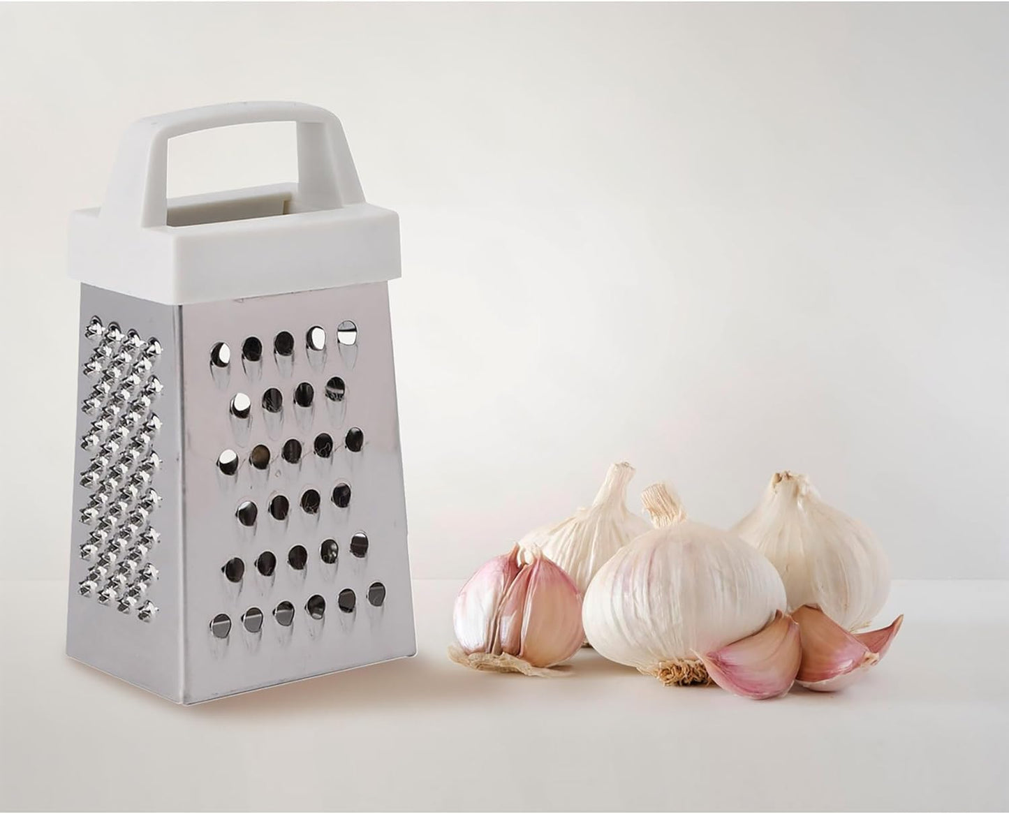 HIC Kitchen Professional Grater Zester, Stainless Steel, Non-Slip Base and Handle, 4 Multi-Grating Surfaces