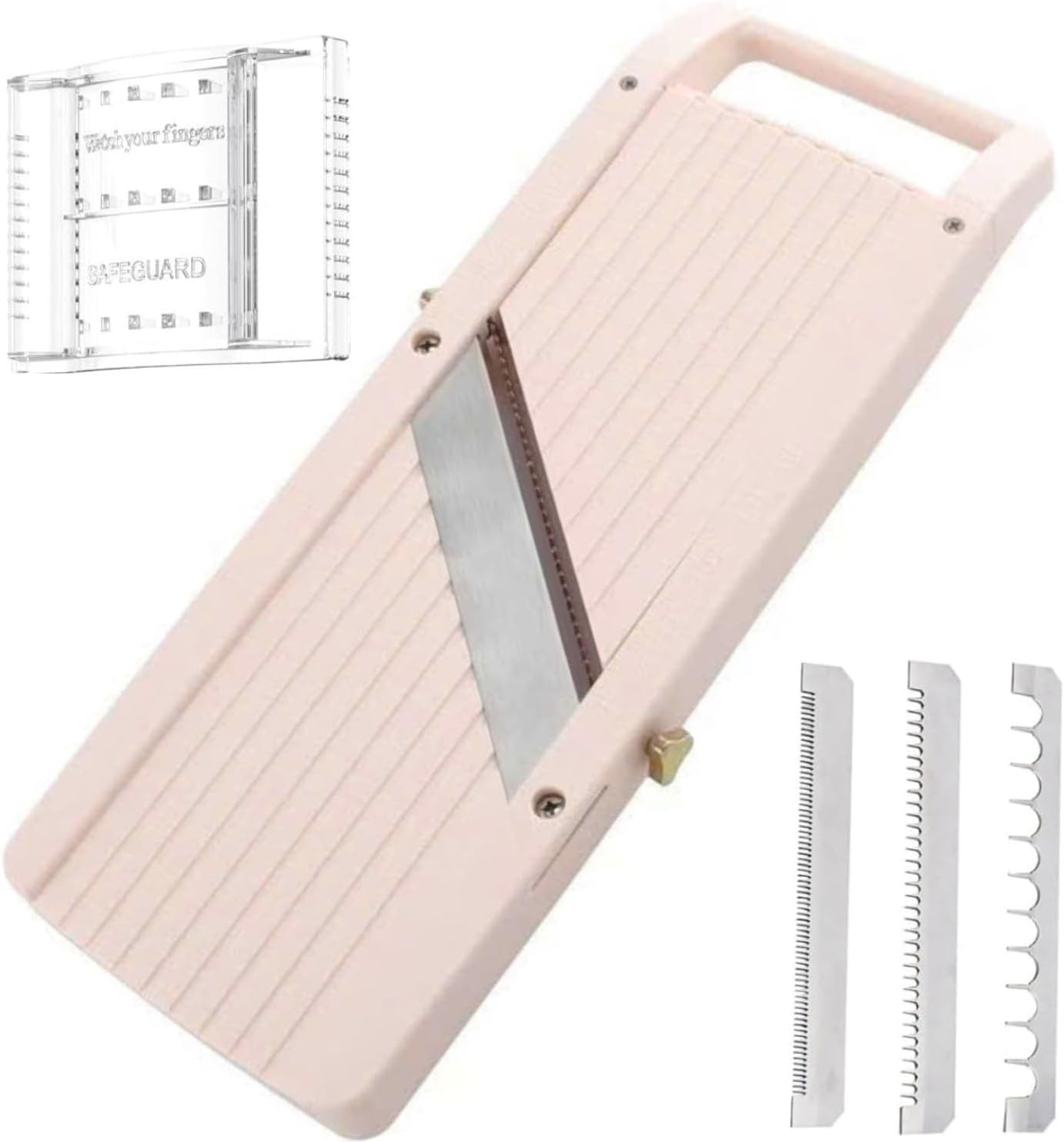 Professional Mandoline Slicer for Kitchen, Wide Vegetable Cutter with 4 Stainless Steel Blades