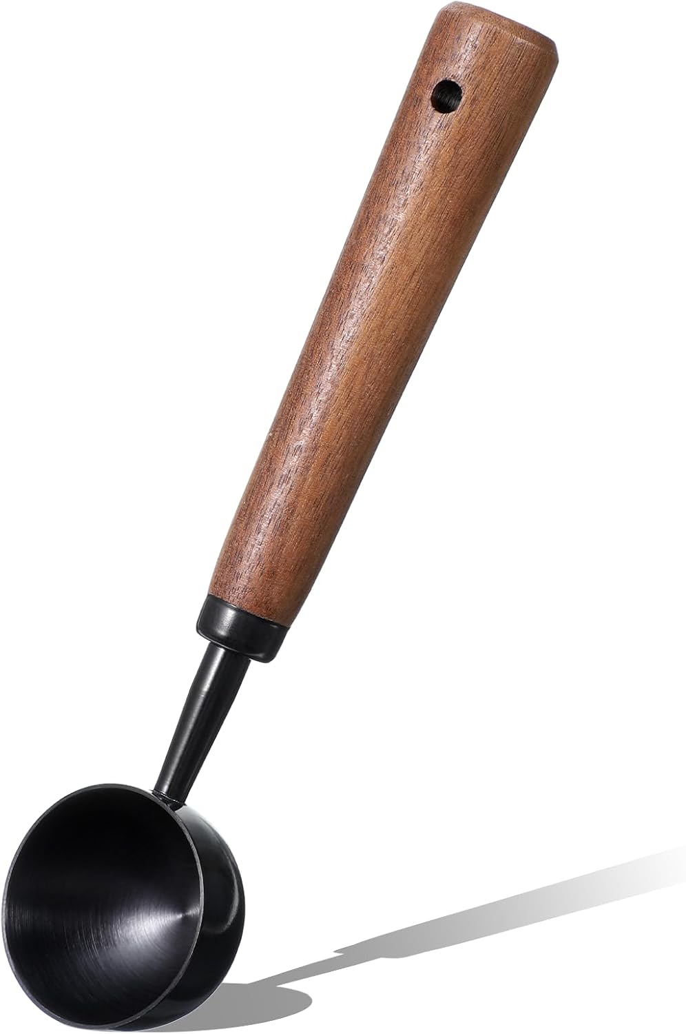 Coffee Measuring Spoon, 15ml Vintage Coffees Scoop with Walnut Handle, Retro Stainless Steel Kitchen Utensil for Scooping, Measuring & Serving for Coffees, Tea