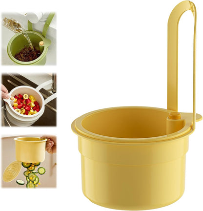 Kitchen Sink Drain Strainer Basket, Hanging Multi-Purpose Kitchen Sink Strainer Draining Basket, Self-Cleaning Press to Open The Food Waste Trash Catcher Basket Garbage Leftovers, Green