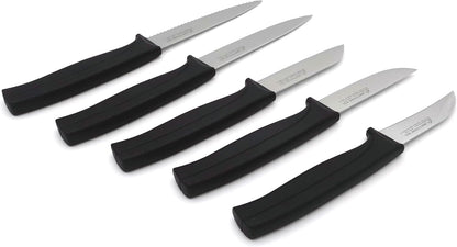 Tomato Knife - MATTSTONE HILL 5 Inch Serrated Kitchen Utility Knife, Serrated Cheese Tools, German X50CrMoV Steel, Red Handle
