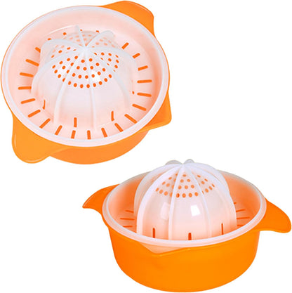 Citrus Orange Juicer, Lemon Manual Hand Squeezer Lime Press Anti-Slip Lid Rotation Reamer with Strainer and Container…