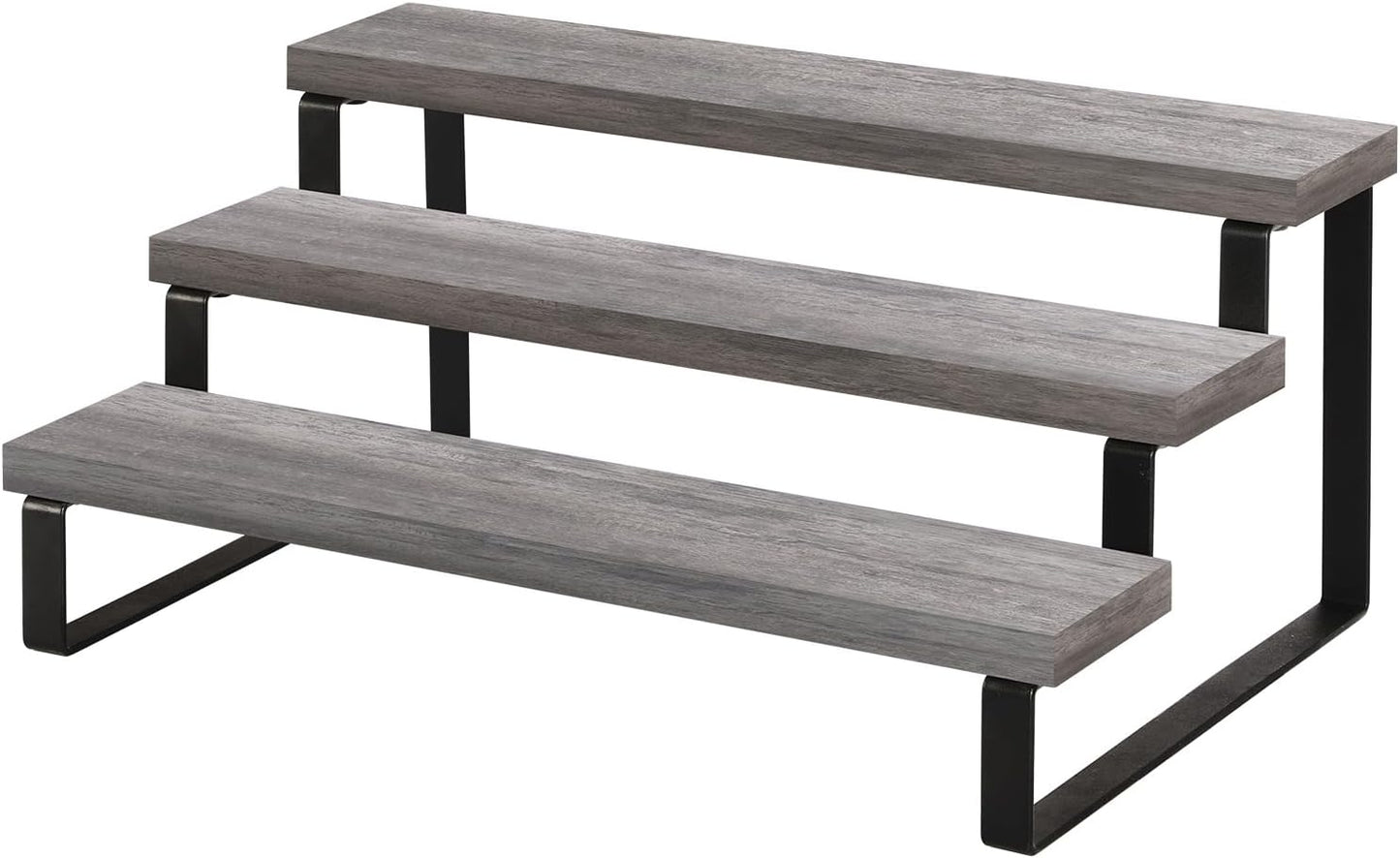 YINMIT Wooden Display Riser Stand, Tiered Perfume and Cologne Organizer Stand, 4 Tier Spice Rack Organizer, Rustic Display Shelf for Candles (4 Tier)