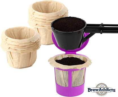 Coffee Scoop Funnel for K-Cups Reusable, Coffee Spoon Accessories for Keurig Brewers & Other Refillable Capsules, Dark Black