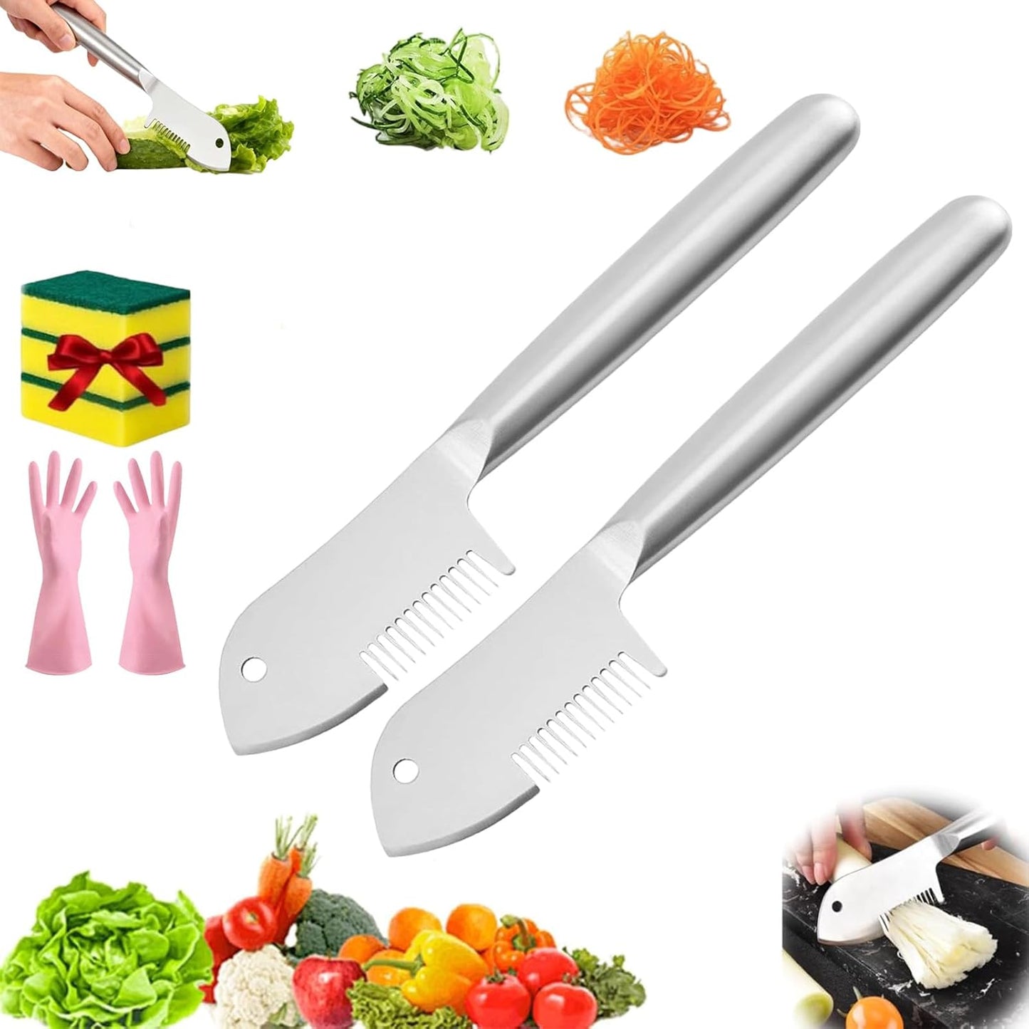 Stainless Steel Multi-purpose Julienne Peeler, 2026 New Precision Julienne Blade, Vegetable Julienne Slicer Quick & Easy Kitchen Shredder Tool for Fruit, Potatoes, Carrot (1PCS)