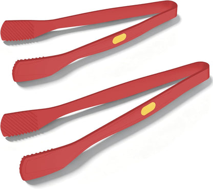 Beijiyi Kitchen Tongs for Cooking, 9" & 12" Set, Silicone Cooking Tongs with Silicone Tip for Nonstick Cookware, 600°F Heat Resistant, Stainless Steel Core, Great for Grilling and Serving Food (Black)
