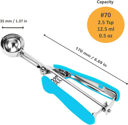 Cookie Scoop, Ice Cream Scoop, 1Tbsp/15 ml/0.5oz Cookie Scoops for Baking, 18/8 Stainless Steel Cookie Scooper for Baking, Ice Cream Scooper with Trigger Release, Cookie Dough Scoop with Non-slip Grip