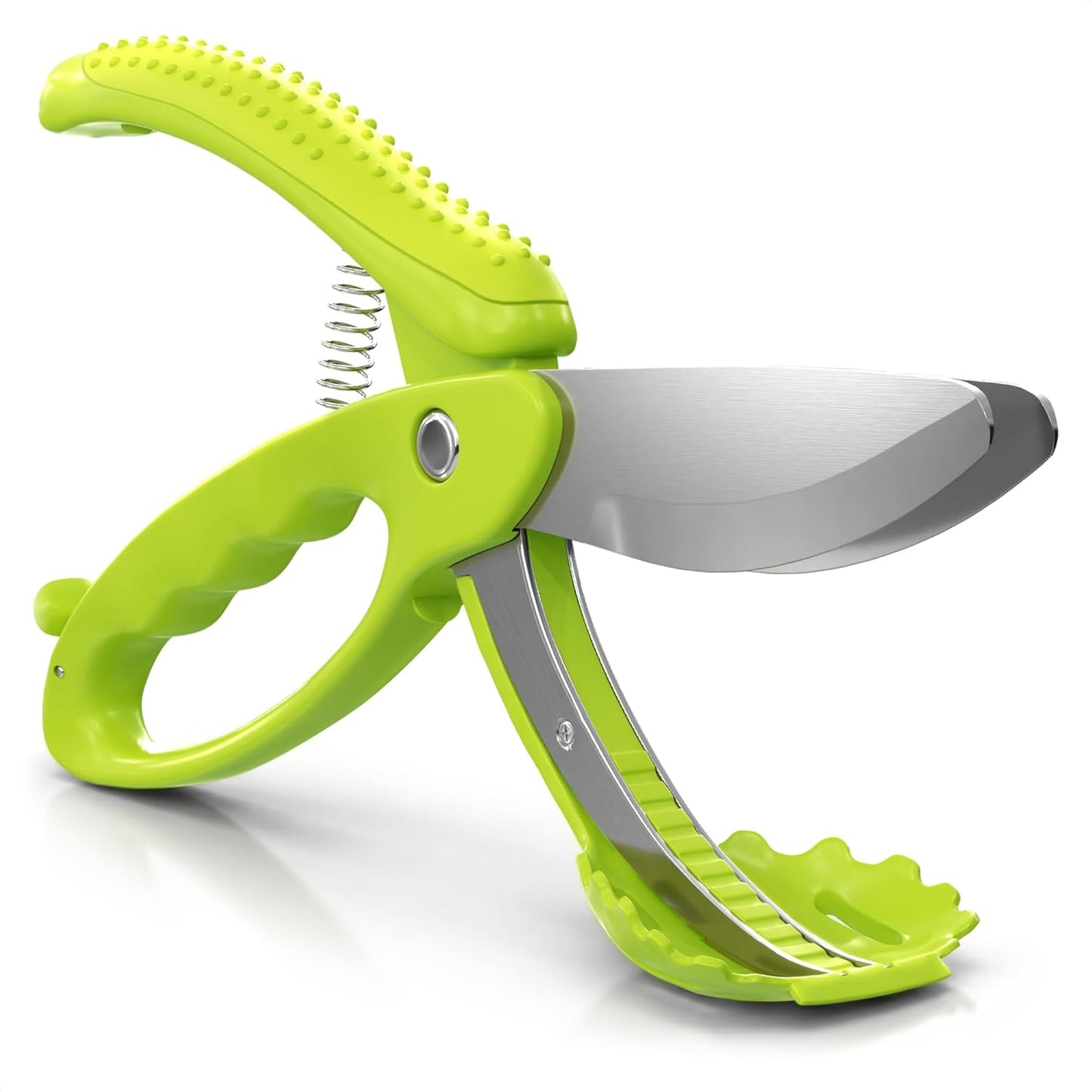 2 in 1 Kitchen Scissors for Food – Stainless Steel Blade & Plastic Cutting Board Scissors with Safety Lock | 9.5" Tomato Knife, Fruit & Vegetable Cutter – Easy-to-Use Kitchen Shears for Meat, Cheese