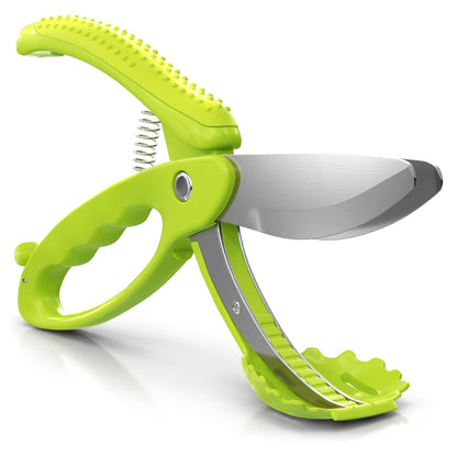 2 in 1 Kitchen Scissors for Food – Stainless Steel Blade & Plastic Cutting Board Scissors with Safety Lock | 9.5" Tomato Knife, Fruit & Vegetable Cutter – Easy-to-Use Kitchen Shears for Meat, Cheese