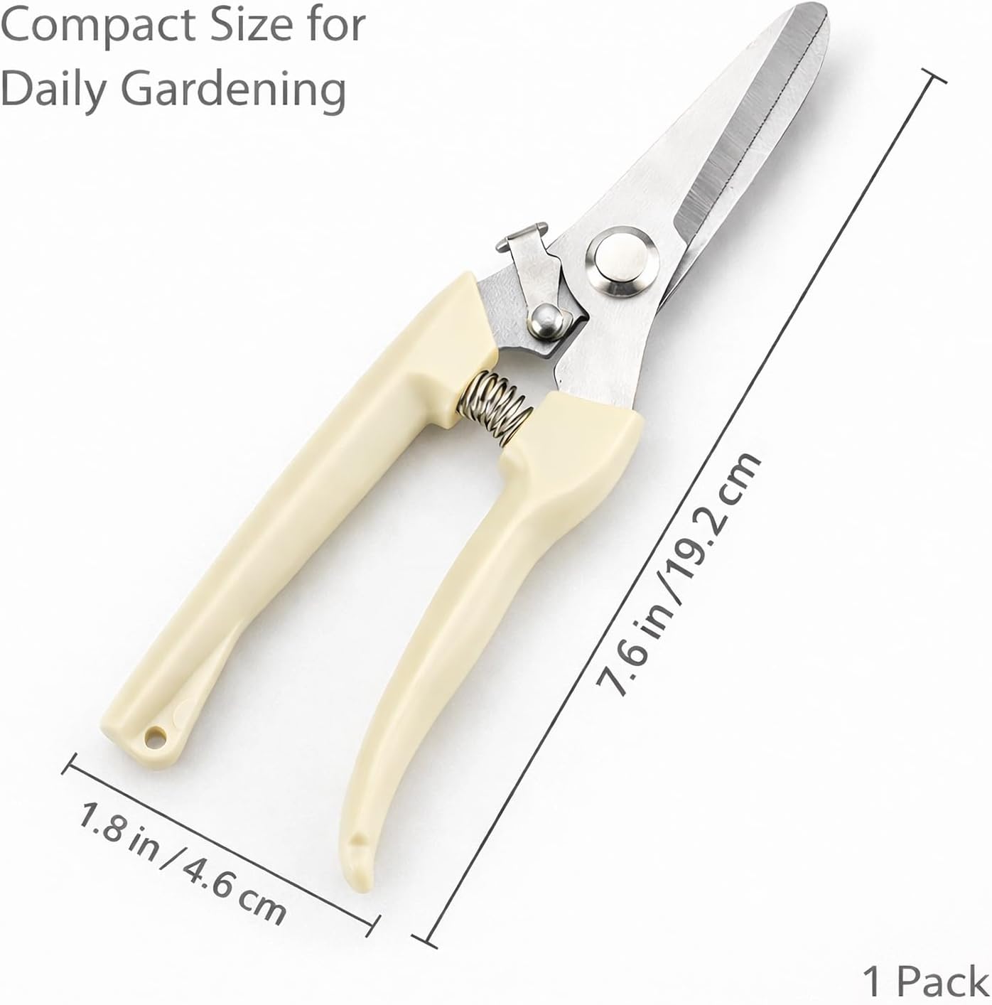 Pruning Shears, Gardening Scissors Garden Shears, Stainless Steel Garden Scissors with Comfortable Grip for Flowers, Herbs & Light Trimming, 1 Pack