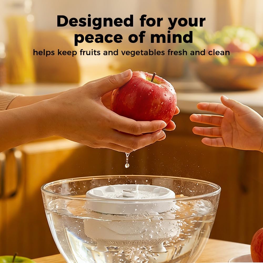 Fruit and Vegetable Washing Machine, 2026 Upgraded Produce Washing Device with Titanium Plate, Waterproof Food Cleaner, Rechargeable for Kitchen and Outdoor Use (1)