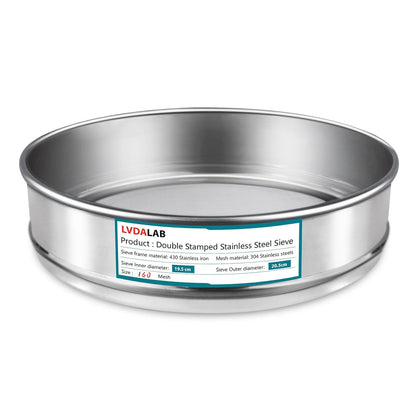 304 Stainless Steel Mesh Lab Sieve, 10 Mesh (2mm) Aperture Test Sieve, 7.9Inch(20cm) Diameter Economy Standard Analysis Sample Test Sieves for Industrial Laboratory Homes - Colors B