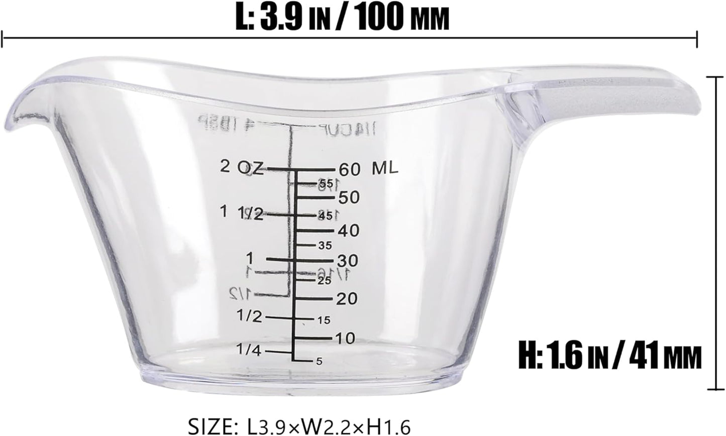 2 Oz Measuring Cup, 1/4 Cup Acrylic Measuring Cups, Clear