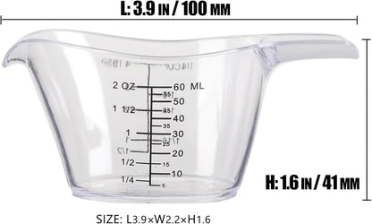 2 Oz Measuring Cup, 1/4 Cup Acrylic Measuring Cups, Clear