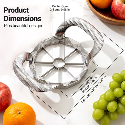 Apple Slicer and Corer with 8/12 Blades, 4.1 Inch Heavy Duty Apple Cutter, 304 Stainless Steel Apple Corer Tool for Apples, Pears, Pineapples (12 Sharp Blades)