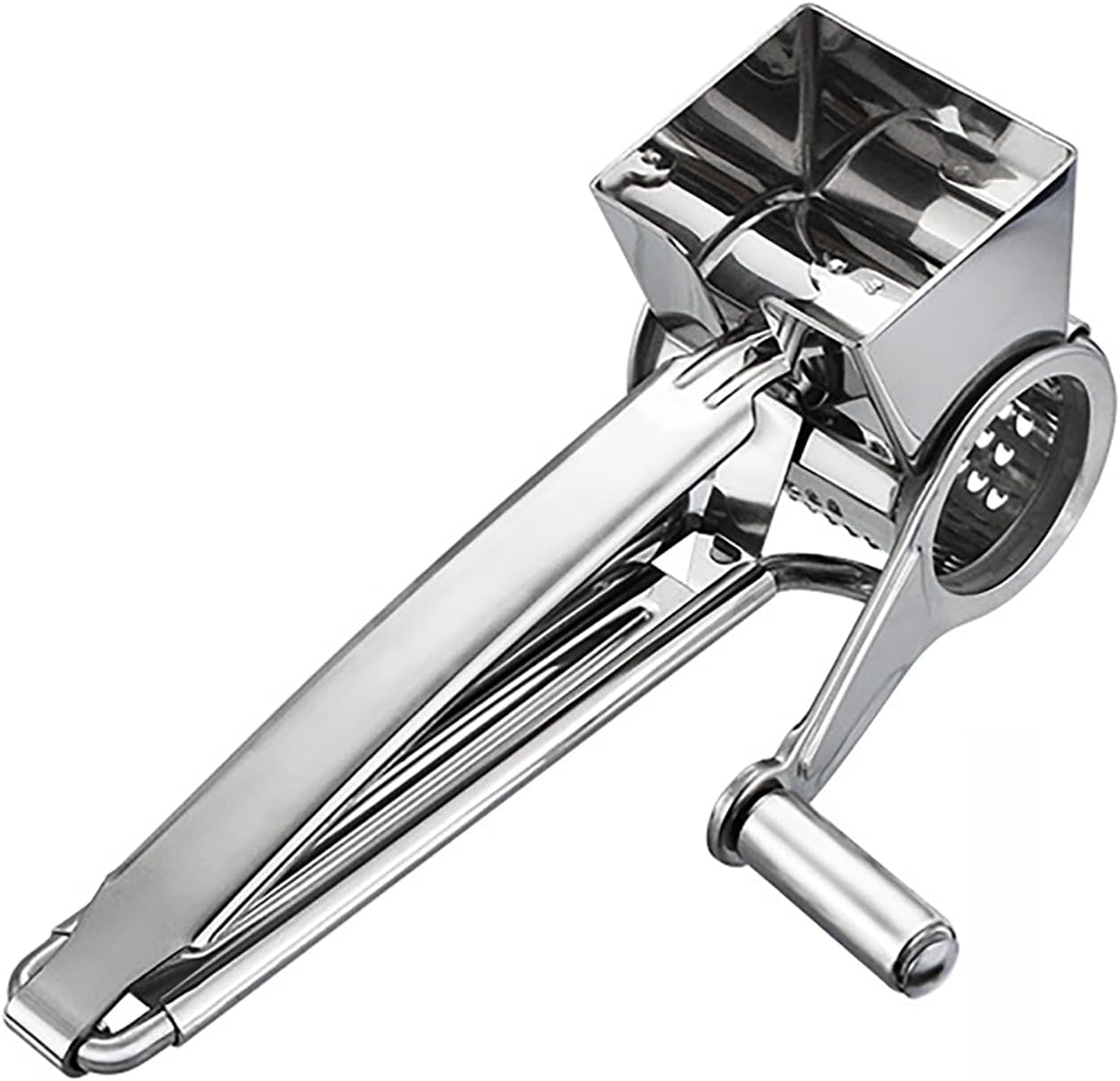 Joyeee Cheese Grater with Handle, Stainless Steel Multipurpose Food Vegetable Potato Hand Grater for Grating and Shredding Hard Cheese, Chocolate, Medium, Walnuts, Potato, Carrot