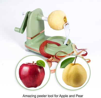 Soft Home Upgraded Plastic Apple Peeler, Pear Peeler and Apple Slicer Corer with Stainless Steel Blades(one backup blade included)