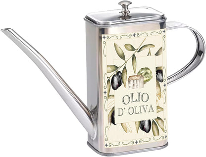 Fox Run White Ceramic Oil Bottle, 17 oz/500 ML Olive Oil Dispenser With Pouring Spout and Cap